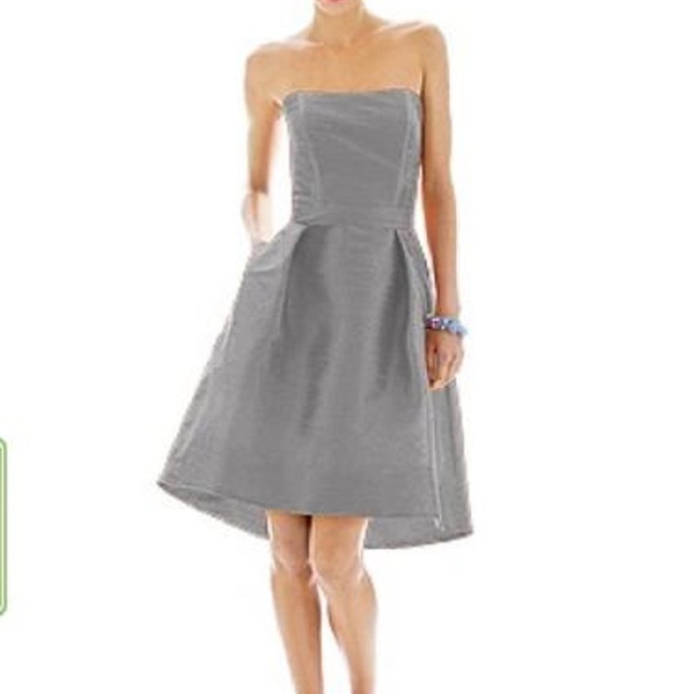 Alfred Sung 580...Cocktail Length, Strapless Dress....Quarry.....Size 6....NWT